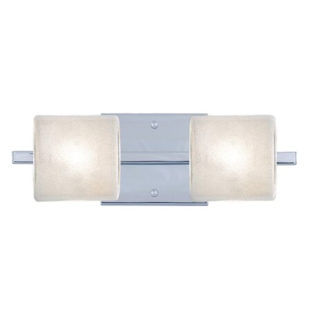 Besa Lighting Paolo Vanity, Glitter, Chrome Finish, 2x5W LED 2WS-7873GL-LED-CR
